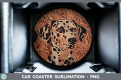 GorgeousDogs 02 Copper Relief Car Coaster design.