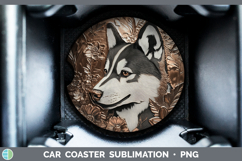 GorgeousDogs 02 Copper Relief Car Coaster design.