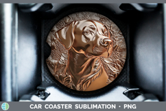 GorgeousDogs 02 Copper Relief Car Coaster design.