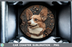 GorgeousDogs 02 Copper Relief Car Coaster design.