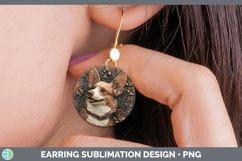 GorgeousDogs 02 Copper Relief Round Earrings design.