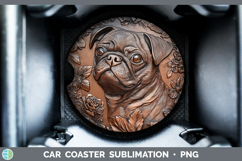 GorgeousDogs 02 Copper Relief Car Coaster design.