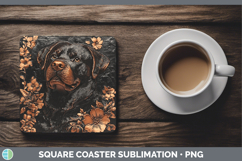 GorgeousDogs 02 Copper Relief Square Coaster design.
