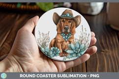 GorgeousDogs 02 Country Western Round Coaster design.