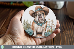 GorgeousDogs 02 Country Western Round Coaster design.
