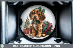 GorgeousDogs 02 Cute Christmas Car Coaster design.