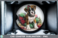 GorgeousDogs 02 Cute Christmas Car Coaster design.