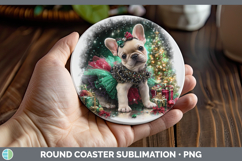 GorgeousDogs 02 Cute Christmas Round Coaster design.