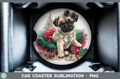GorgeousDogs 02 Cute Christmas Car Coaster design.