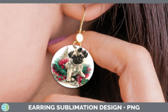 GorgeousDogs 02 Cute Christmas Round Earrings design.