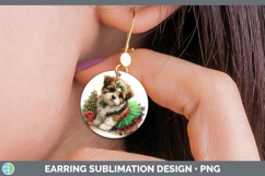 GorgeousDogs 02 Cute Christmas Round Earrings design.