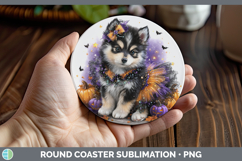GorgeousDogs 02 Halloween Round Coaster design.