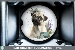 GorgeousDogs 02 Lavender and Eucalyptus Car Coaster design.