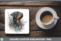 GorgeousDogs 02 Lavender and Eucalyptus Square Coaster design.