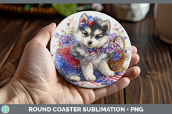 GorgeousDogs 02 Patriotic Round Coaster design.