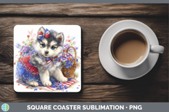 GorgeousDogs 02 Patriotic Square Coaster design.