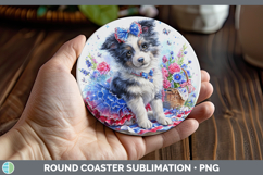 GorgeousDogs 02 Patriotic Round Coaster design.