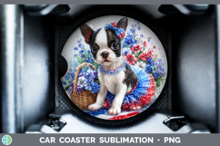GorgeousDogs 02 Patriotic Car Coaster design.