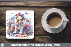 GorgeousDogs 02 Patriotic Square Coaster design.