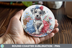 GorgeousDogs 02 Patriotic Round Coaster design.