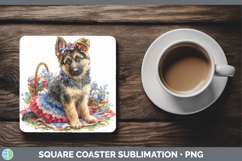 GorgeousDogs 02 Patriotic Square Coaster design.