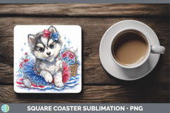 GorgeousDogs 02 Patriotic Square Coaster design.