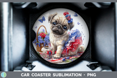 GorgeousDogs 02 Patriotic Car Coaster design.