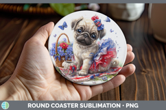 GorgeousDogs 02 Patriotic Round Coaster design.