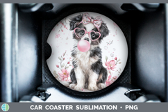 GorgeousDogs 02 Pink Bubble Gum Car Coaster design.