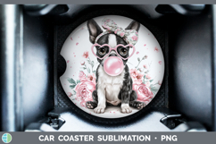 GorgeousDogs 02 Pink Bubble Gum Car Coaster design.