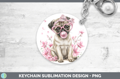 GorgeousDogs 02 Pink Bubble Gum Keychain design.
