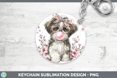 GorgeousDogs 02 Pink Bubble Gum Keychain design.