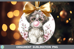 GorgeousDogs 02 Pink Bubble Gum Ornament design.