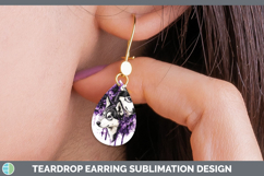 GorgeousDogs 02 Purple Drips Teardrop Earrings design.