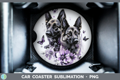 GorgeousDogs 02 Purple Drips Car Coaster design.