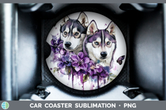 GorgeousDogs 02 Purple Drips Car Coaster design.
