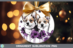 GorgeousDogs 02 Purple Drips Ornament design.
