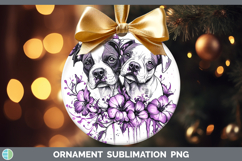 GorgeousDogs 02 Purple Drips Ornament design.