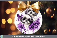 GorgeousDogs 02 Purple Drips Ornament design.