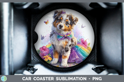 GorgeousDogs 02 Rainbow Summer Car Coaster design.