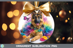 GorgeousDogs 02 Rainbow Summer Ornament design.