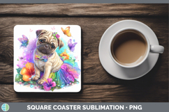 GorgeousDogs 02 Rainbow Summer Square Coaster design.