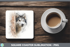 GorgeousDogs 02 Tree Peek Square Coaster design.