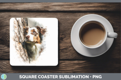 GorgeousDogs 02 Tree Peek Square Coaster design.