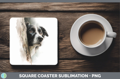 GorgeousDogs 02 Tree Peek Square Coaster design.