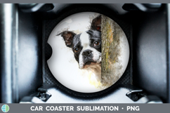 GorgeousDogs 02 Tree Peek Car Coaster design.