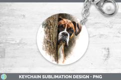 GorgeousDogs 02 Tree Peek Keychain design.