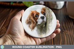GorgeousDogs 02 Tree Peek Round Coaster design.