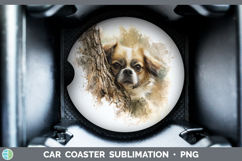 GorgeousDogs 02 Tree Peek Car Coaster design.