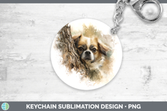 GorgeousDogs 02 Tree Peek Keychain design.